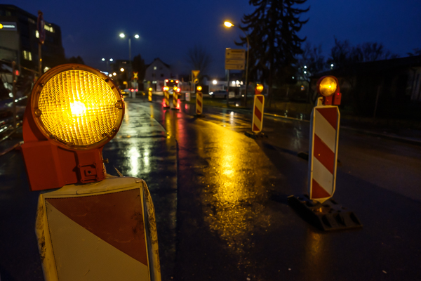 Baustelle im Regen